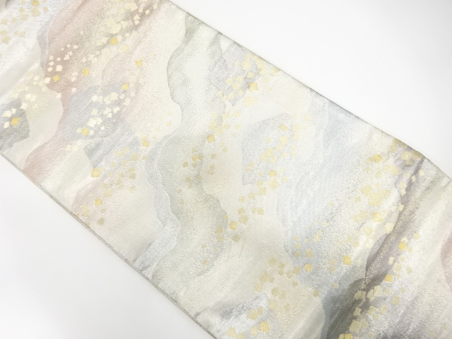 JAPANESE KIMONO / ANTIQUE FUKURO OBI / SILK / SAGANISHIKI / WOVEN MIST